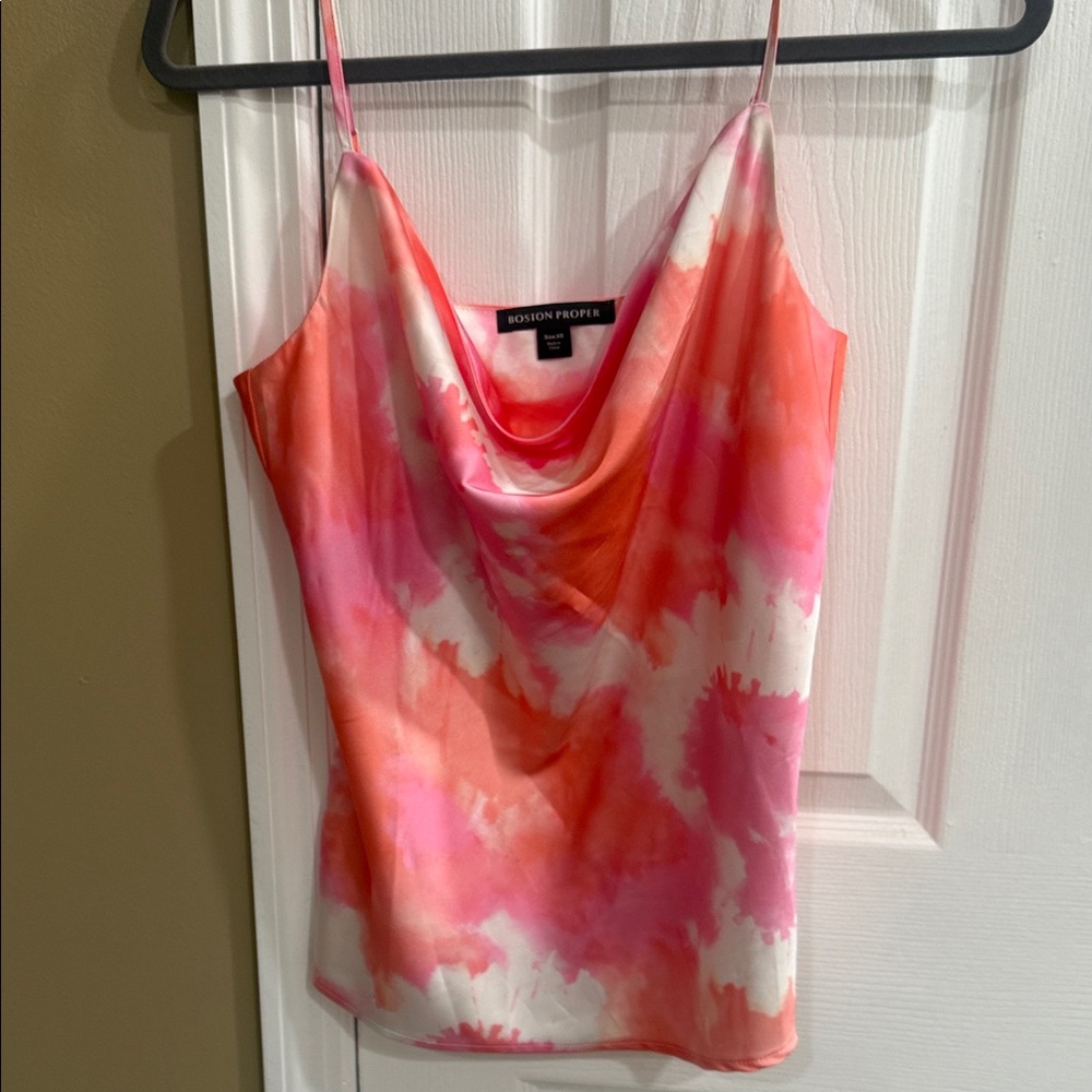 Boston Proper Vibrant Pink and Orange Camisole